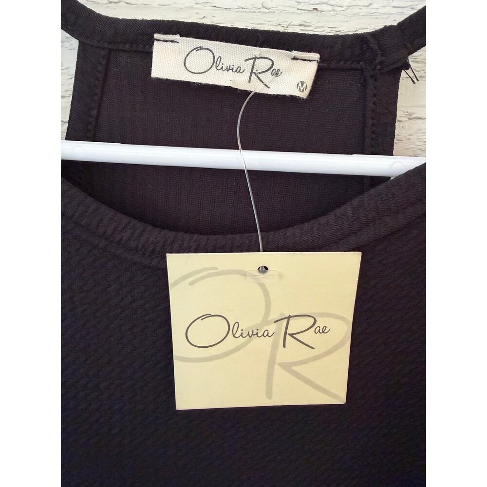 Olivia Rae Black Textured Fit & Flare Racerback Dress | Size Medium - Picture 6 of 8